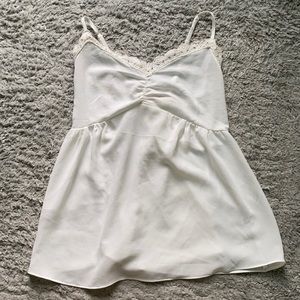 Caren Forbes white Lacey tank top